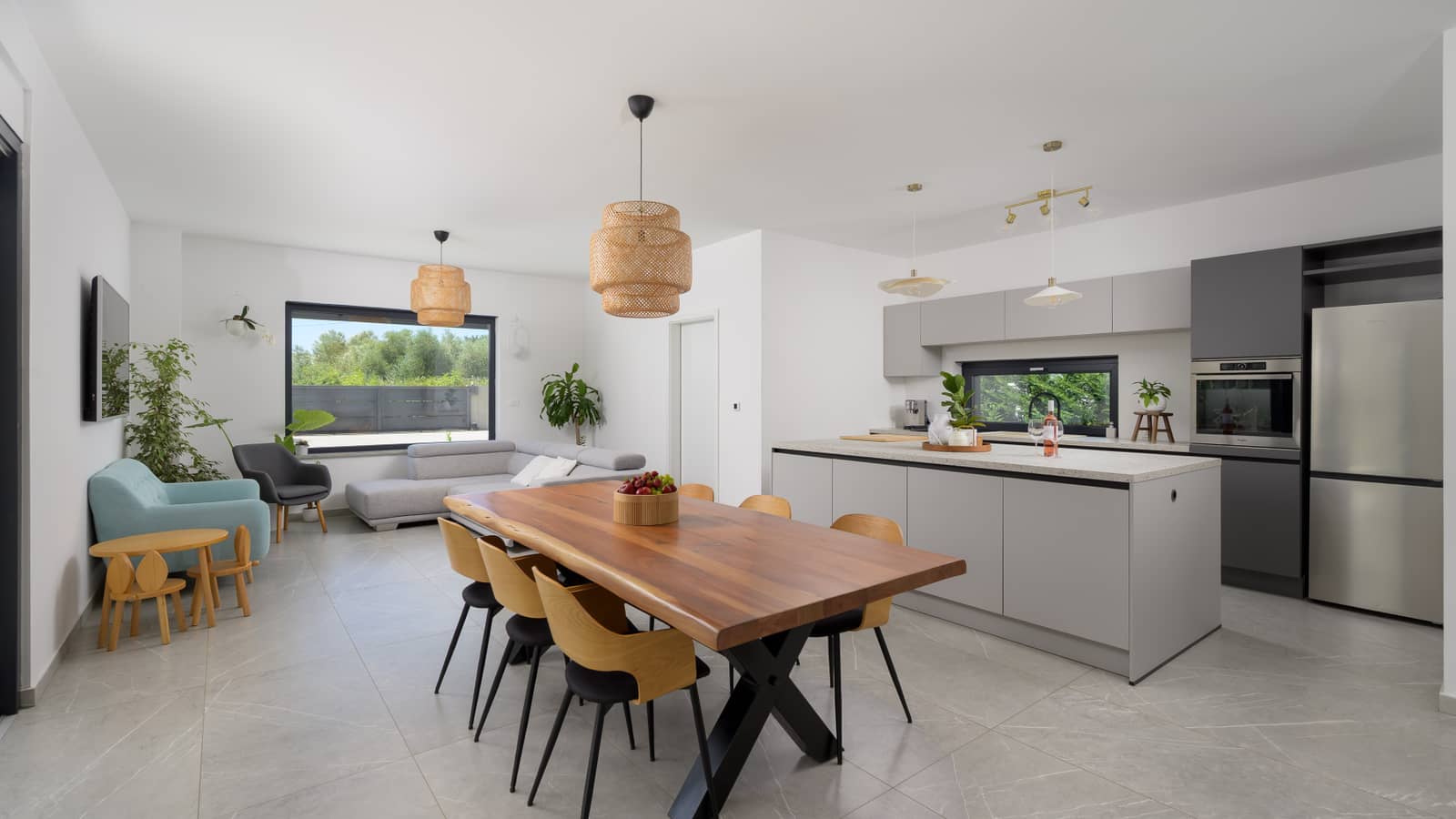 Modern interior of Villa Botanica featuring spacious living area